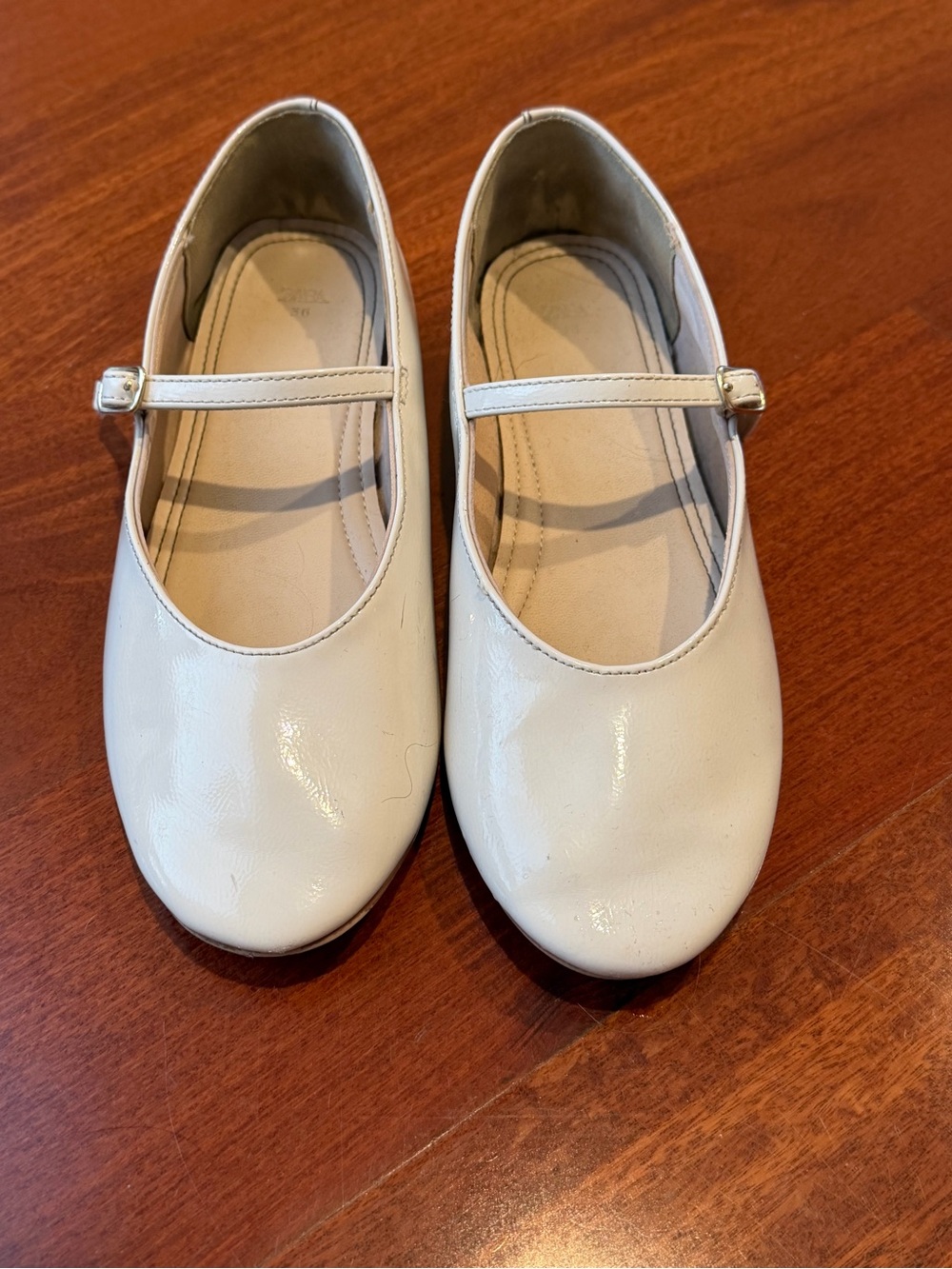 Zara Cream Mary Jane Dress Shoes for Kids